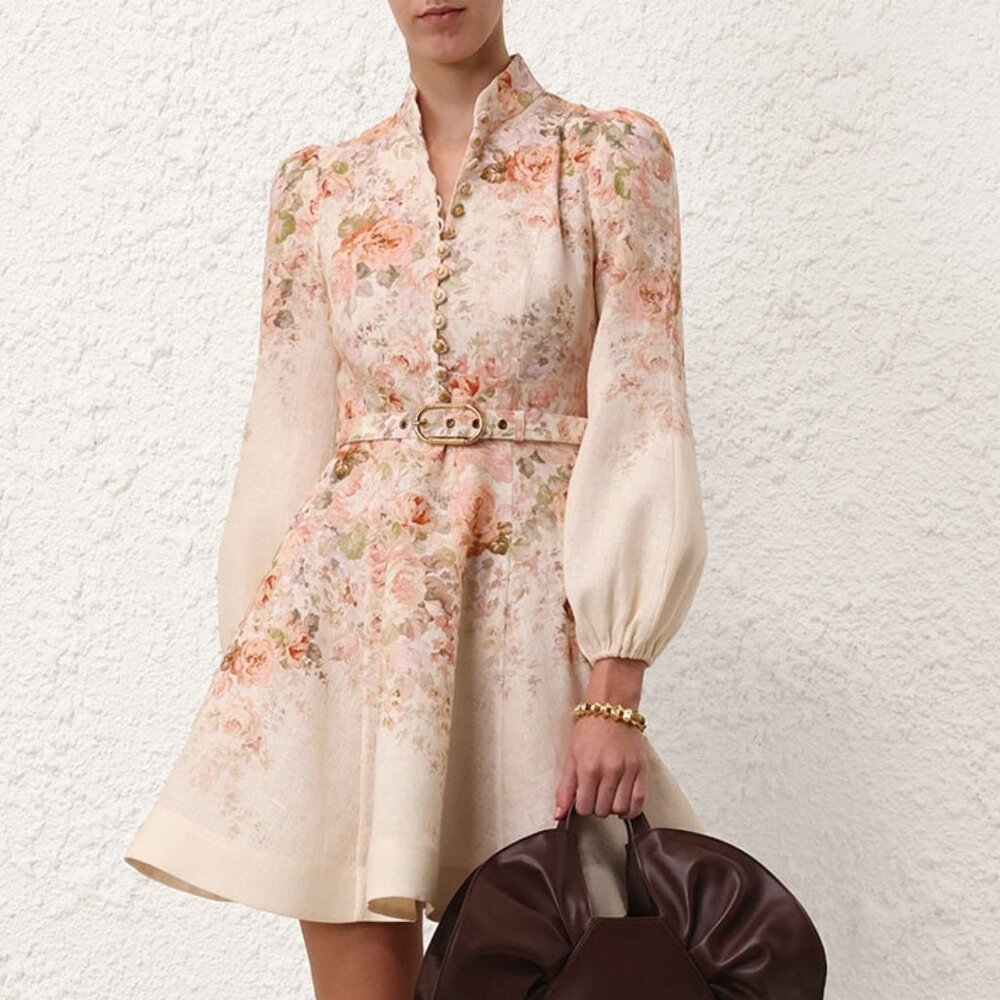 Zimmermann Illustration Buttoned Mini Dress